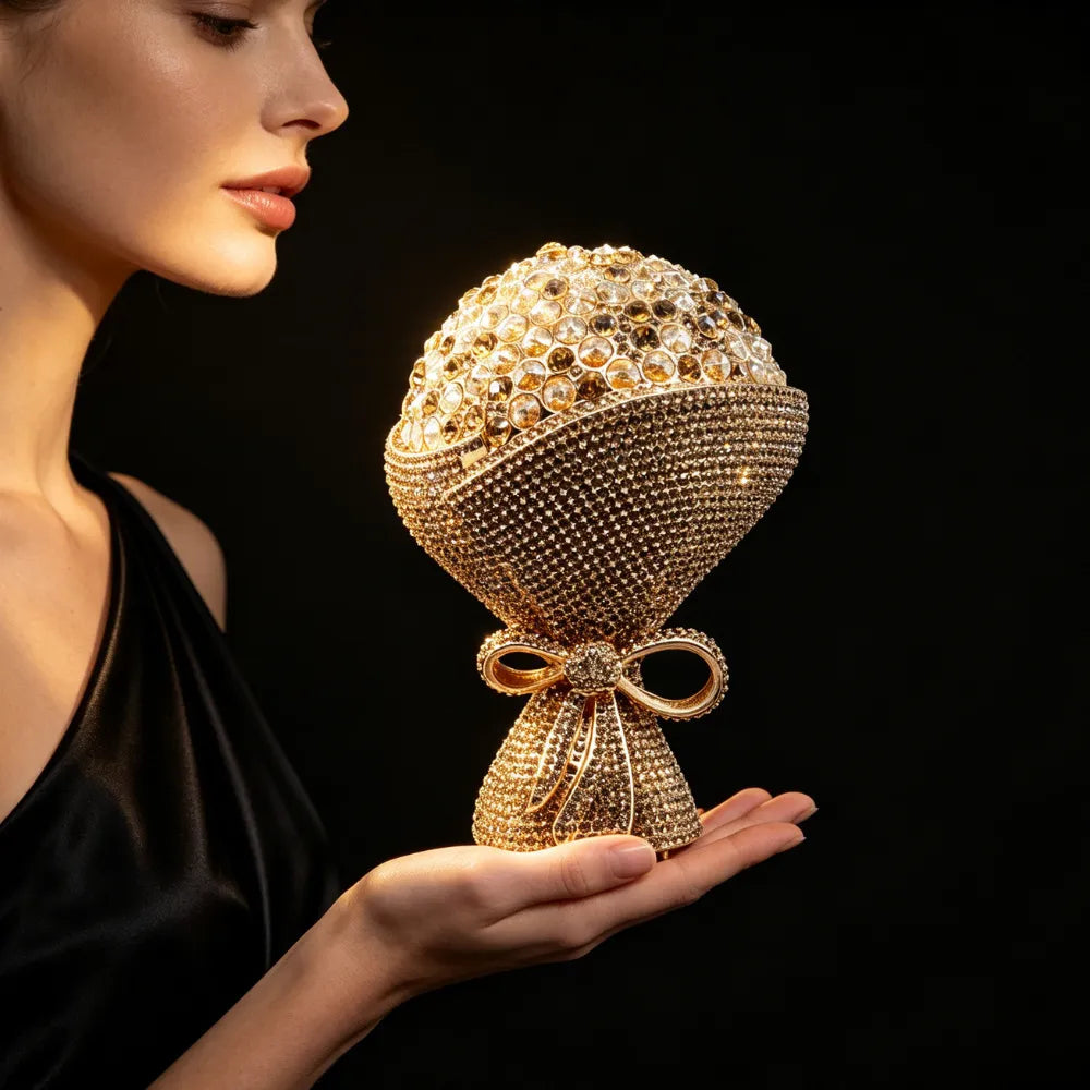 Floral Bouquet Minaudière Evening Clutch
