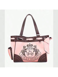 J- Couture Daydreamer Velour Shoulder Tote