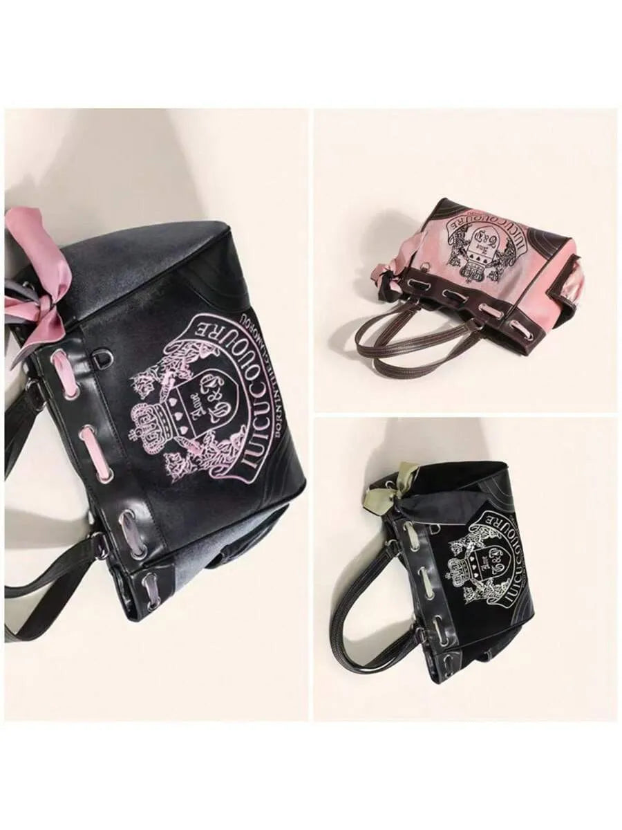 J- Couture Daydreamer Velour Shoulder Tote