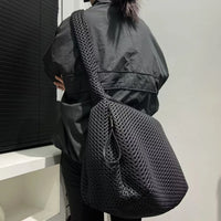 Cyberpunk Honeycomb Mesh Slouchy Hobo Sling