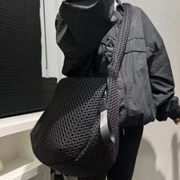 Cyberpunk Honeycomb Mesh Slouchy Hobo Sling