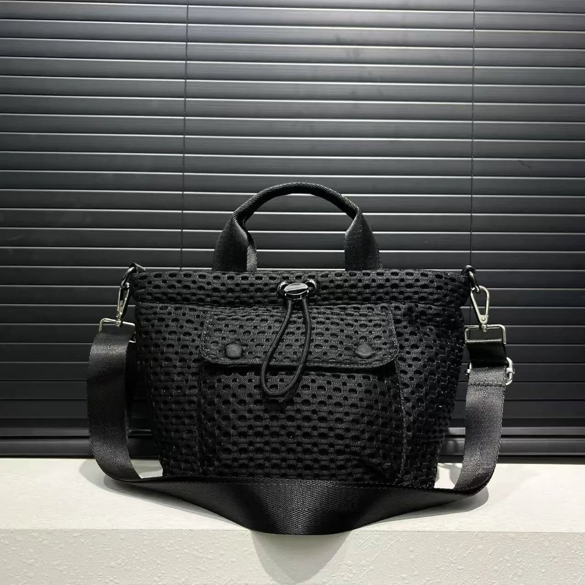 Honeycomb Mesh Cargo Crossbody Handbag