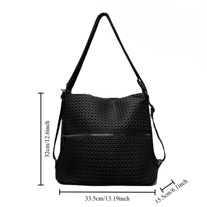 Cyberpunk Mesh Convertible Hobo Backpack