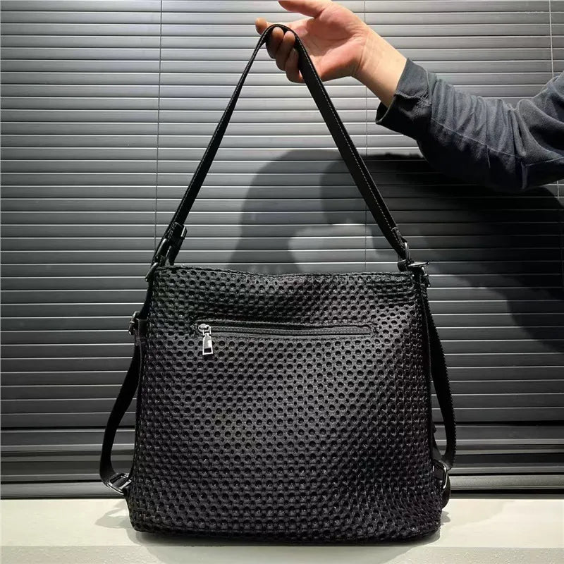 Cyberpunk Mesh Convertible Hobo Backpack