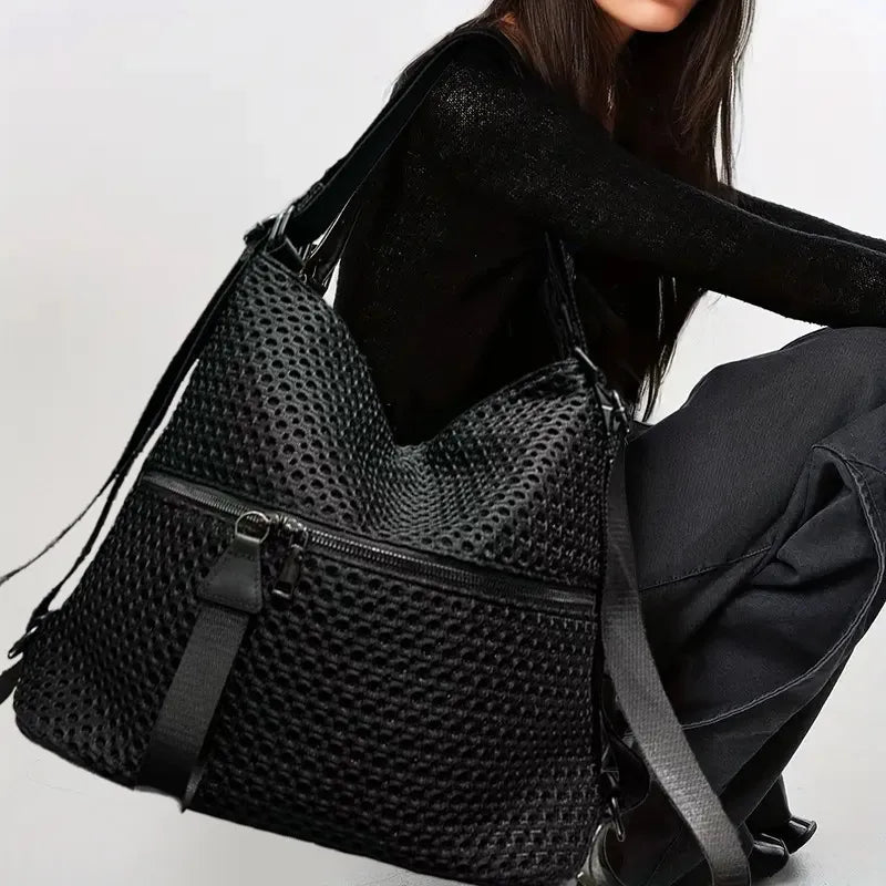 Cyberpunk Mesh Convertible Hobo Backpack