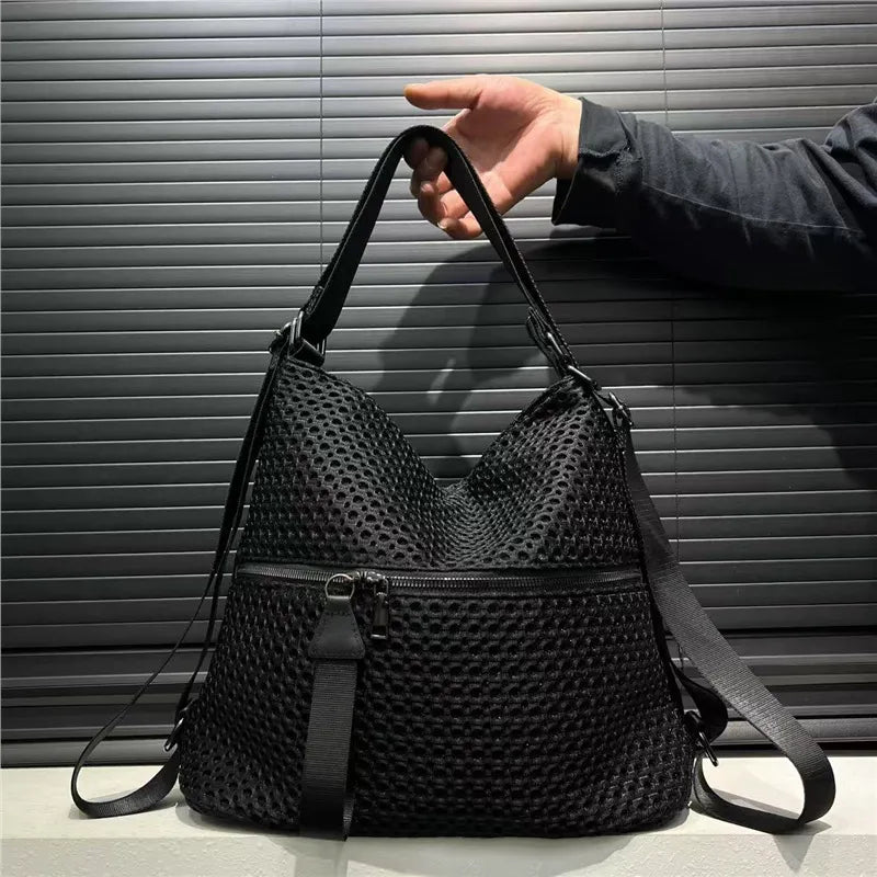 Cyberpunk Mesh Convertible Hobo Backpack