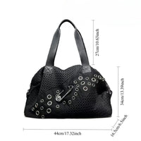 Eyelet Mesh Slouchy Shoulder Tote