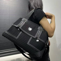 Spliced Honeycomb XL Mesh Satchel Tote