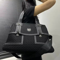 Spliced Honeycomb XL Mesh Satchel Tote