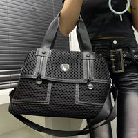 Spliced Honeycomb XL Mesh Satchel Tote