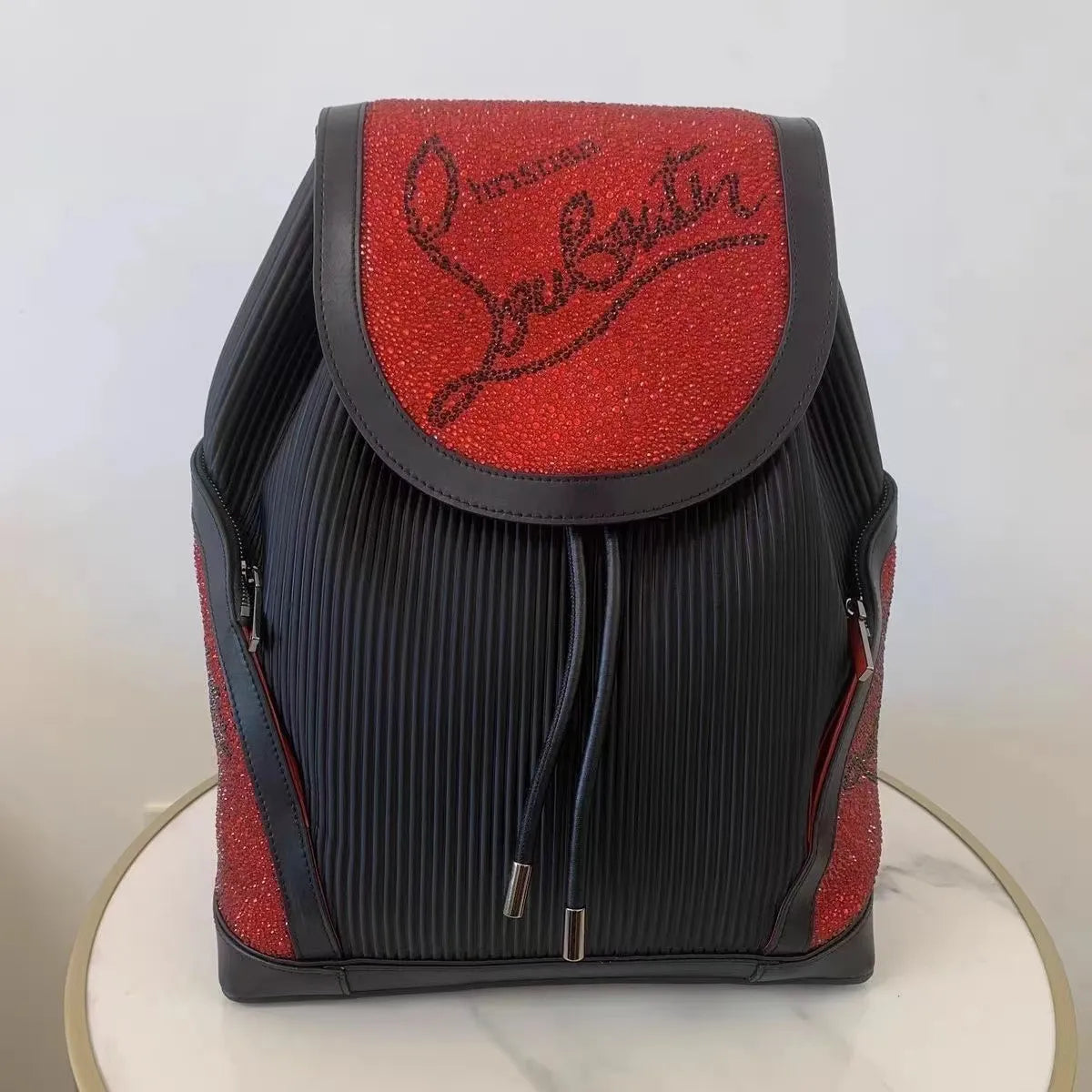 ChrisLB Explorafunk Spiked Calfskin Backpack