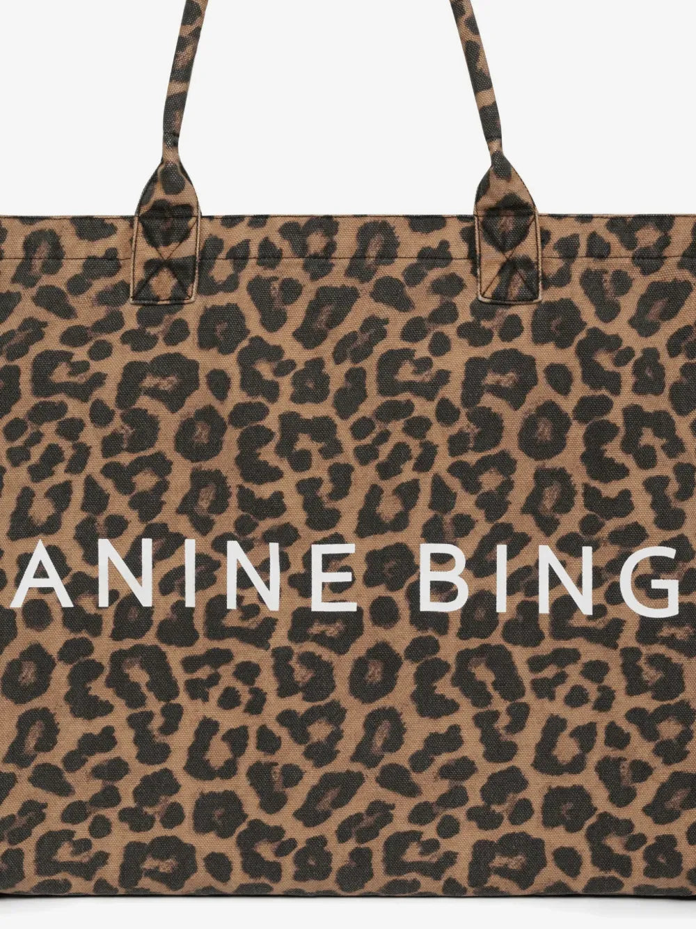 Anine Bing Leo Leopard Print Carryall Tote