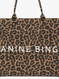 Anine Bing Leo Leopard Print Carryall Tote