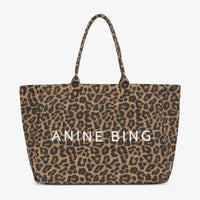 Anine Bing Leo Leopard Print Carryall Tote