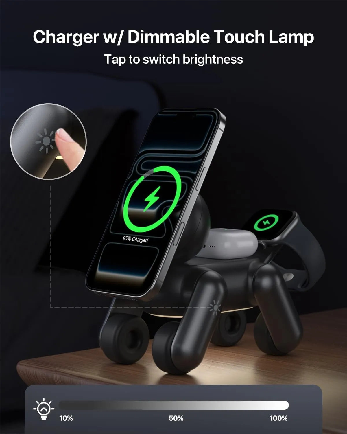 CyberHound 15W 3-in-1 Robot Dog Wireless Charging Dock