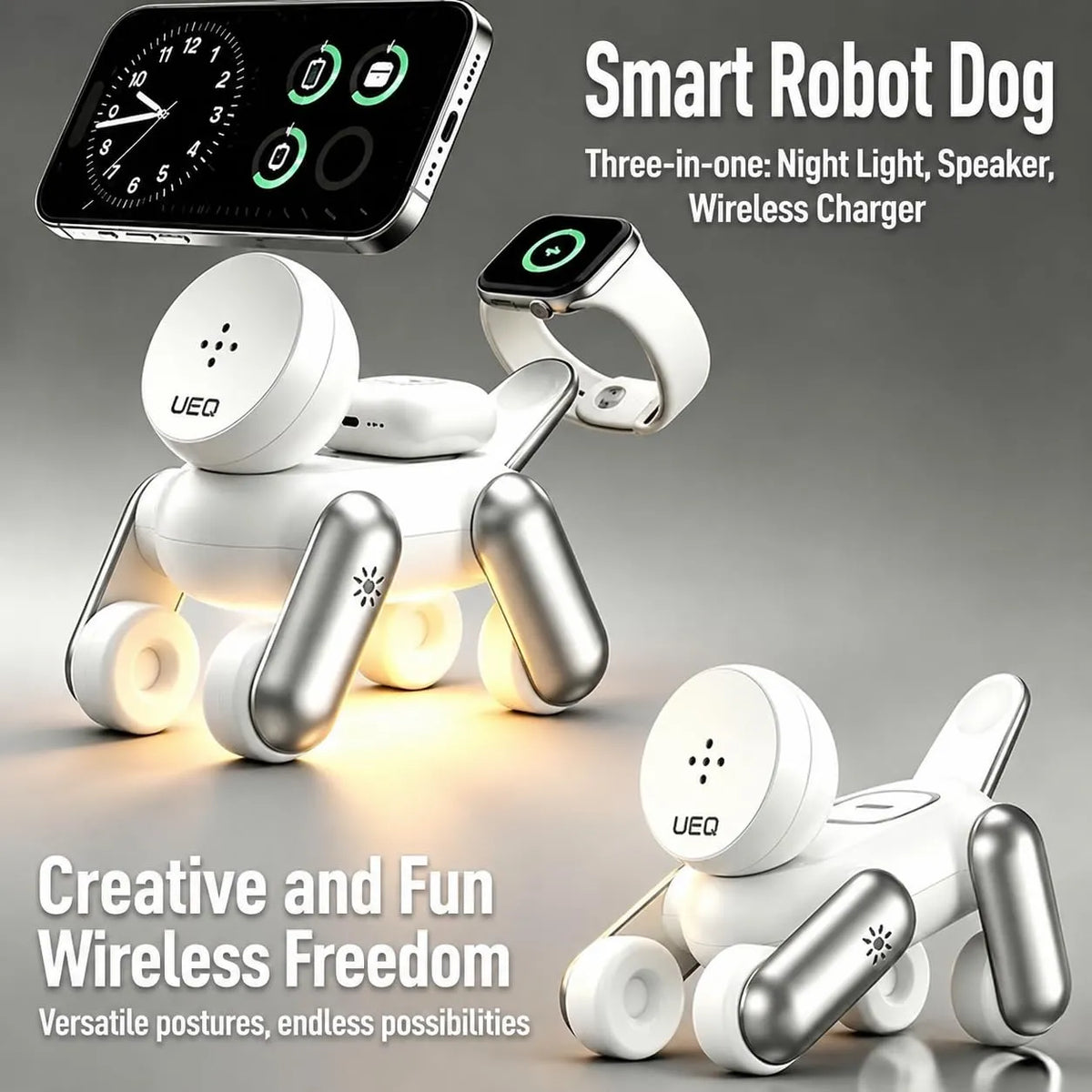 CyberHound 15W 3-in-1 Robot Dog Wireless Charging Dock