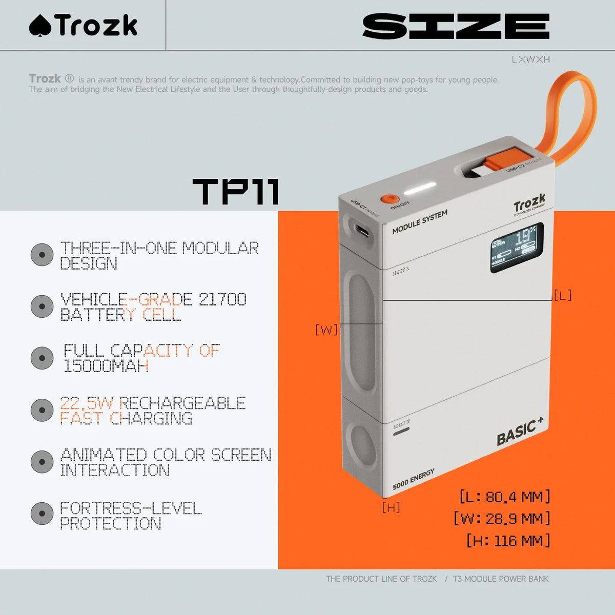 Trozk T3 Cybernetic 22.5W 15000 mAh Power Bank