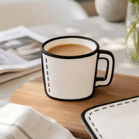 2D Comic Illusion Coffee Cup & Saucer Set