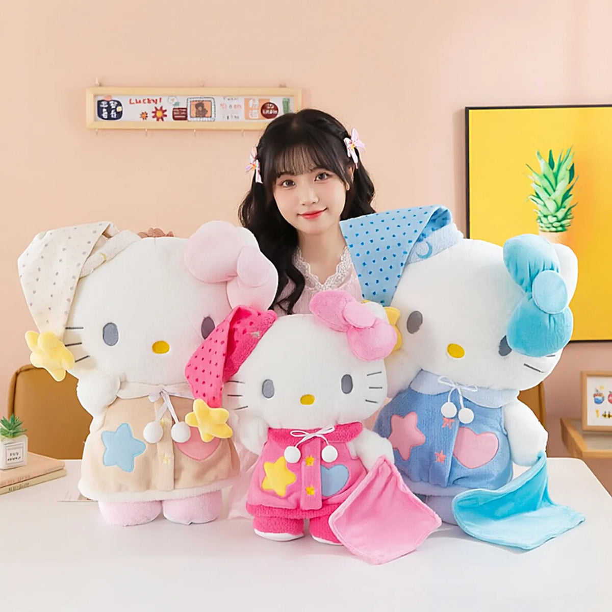 Hello Kitty Slumber Nightcap Pastel Fleece Plush