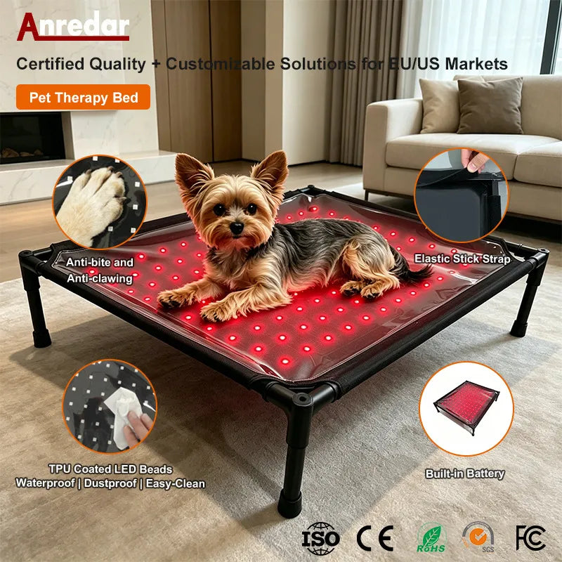 Anredar Elevated Red Light Pet Therapy Bed
