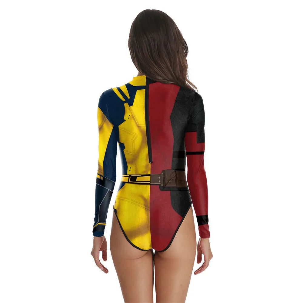 Deadpool and Wolverine Split Design Bodysuit