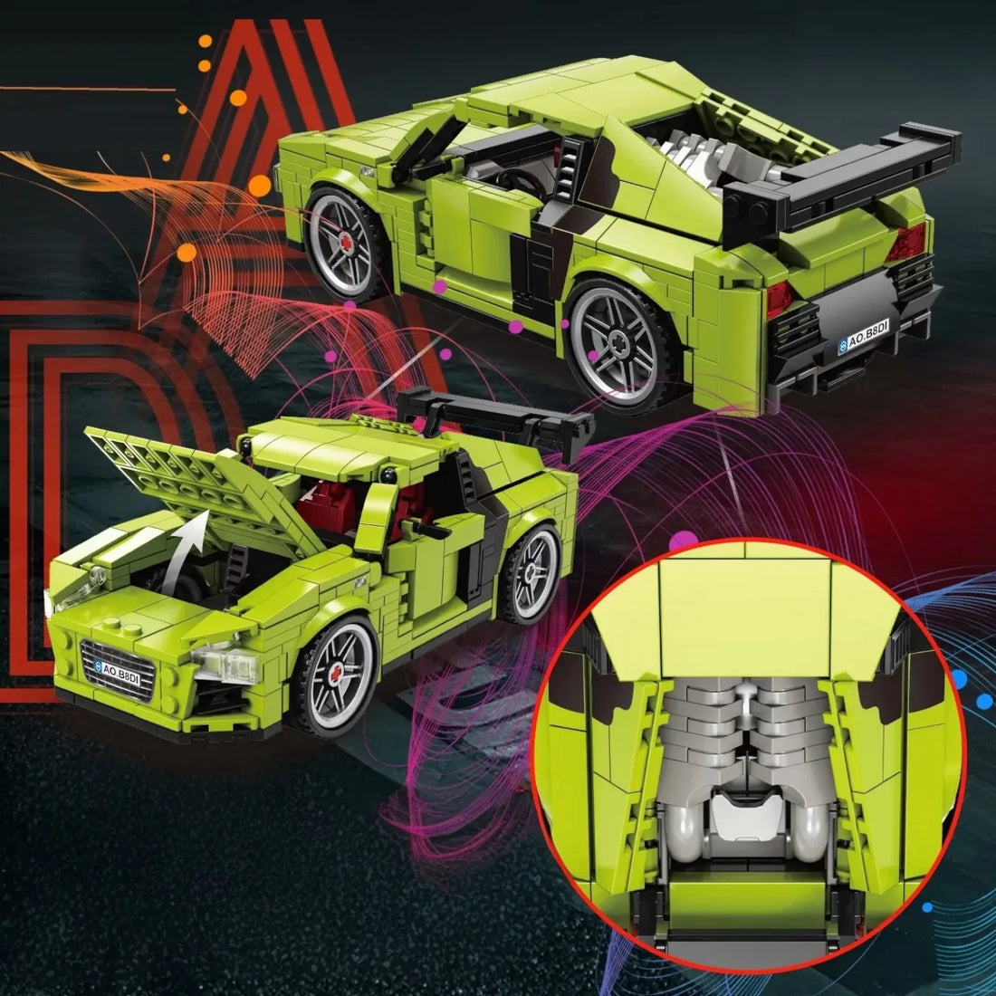 Kazi Project KY6152 Audi R8 Car Model Building Kit (544 Pcs)