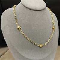T-Luxe Gilded Emblem Station Necklace