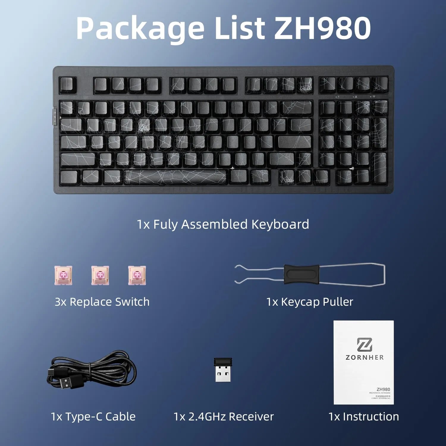 ZORNHER ZH980 Wireless Mechanical Keyboard