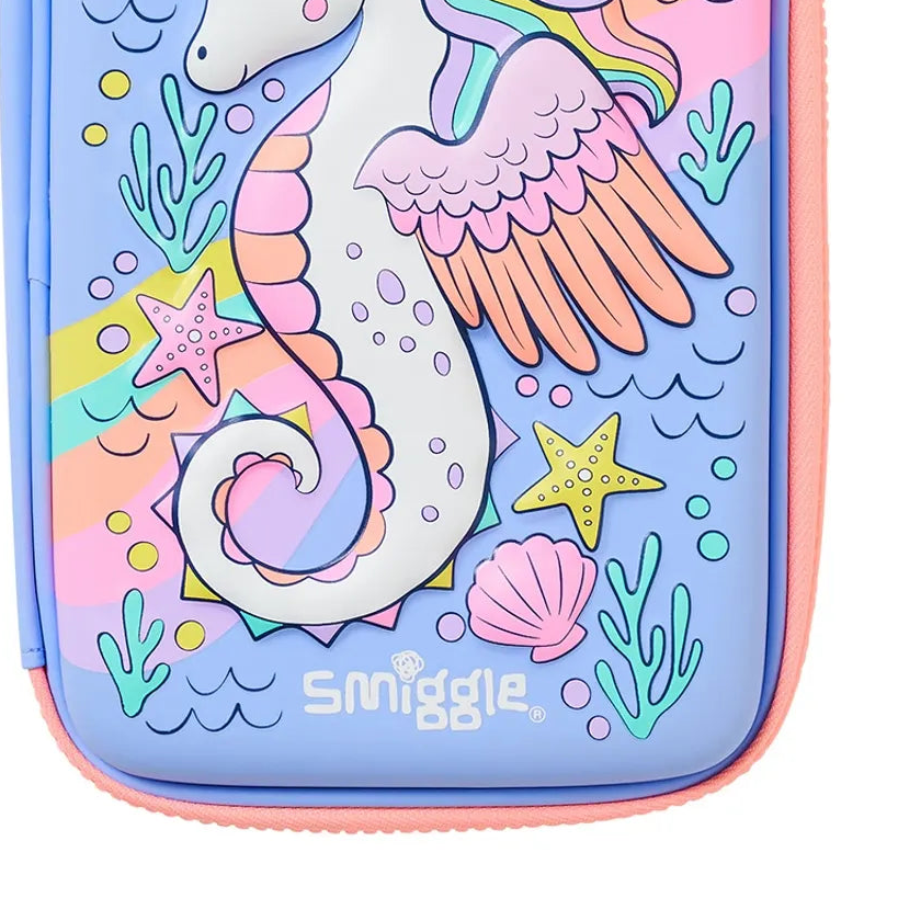 SMGL Ocean Unicorn Seahorse Pastel Blue Hardtop Pencil Case