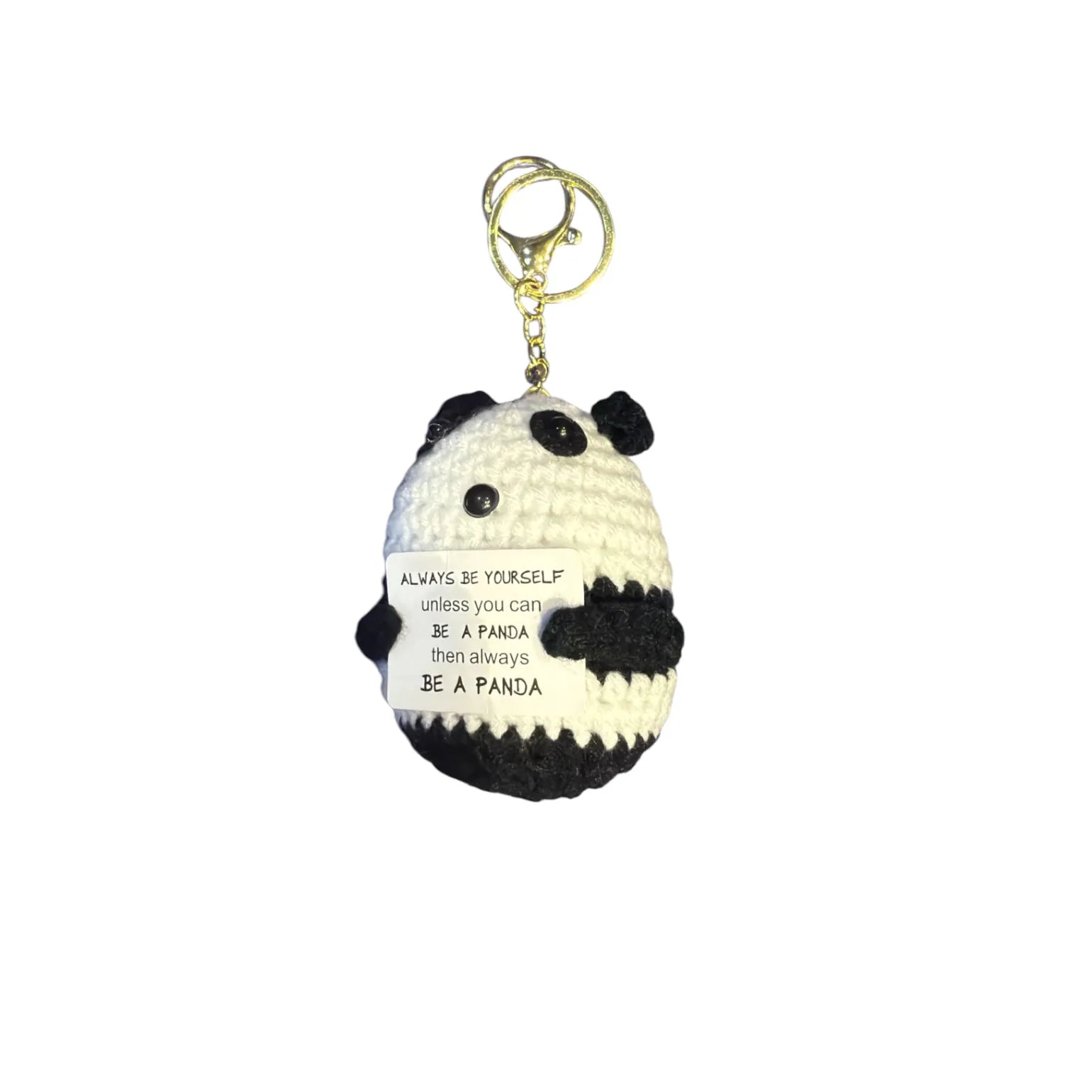 Positive Crochet Panda Keychain
