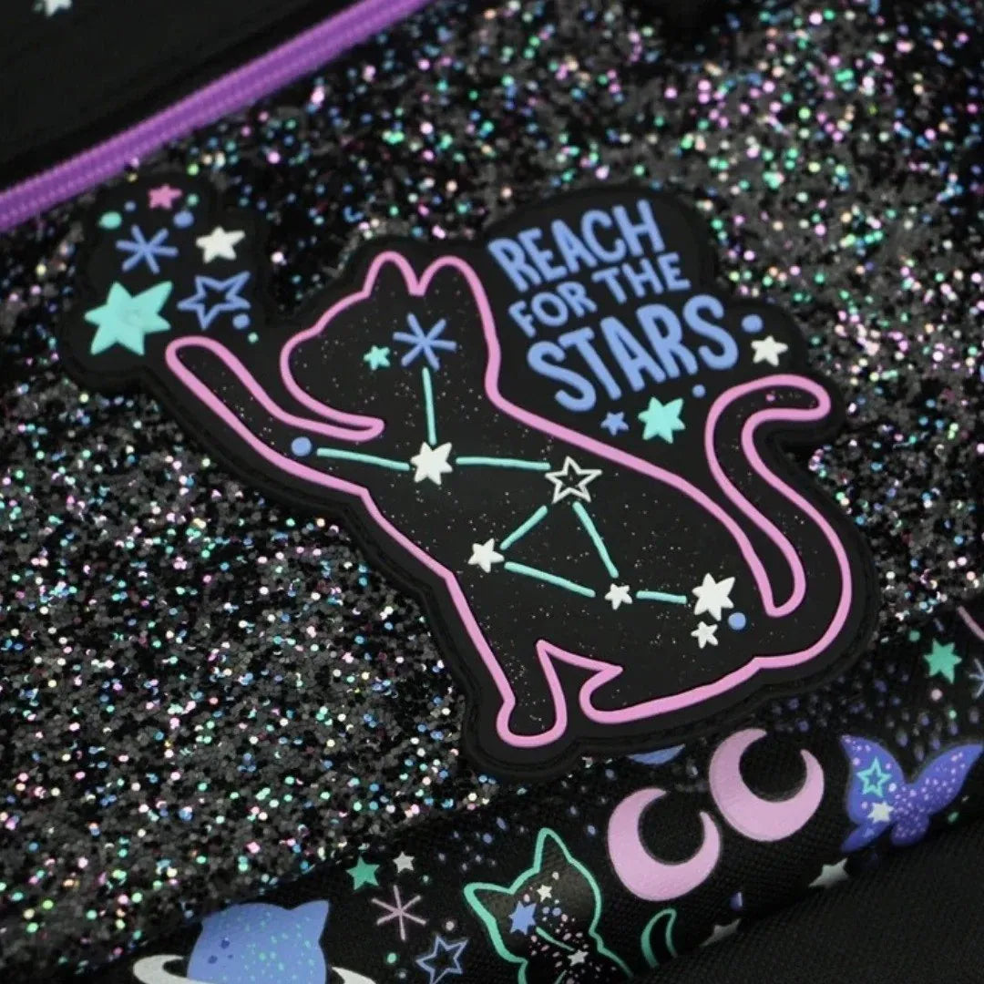 SMGL Celestial Cat Reach for the Stars Buckleflap Backpack