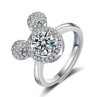 DZNY Mickey Mouse Pavé Crystal Silhouette Ring