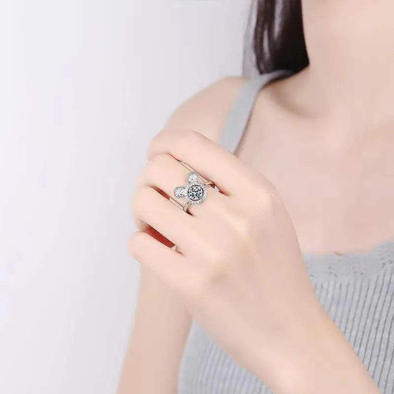 DZNY Mickey Mouse Pavé Crystal Silhouette Ring