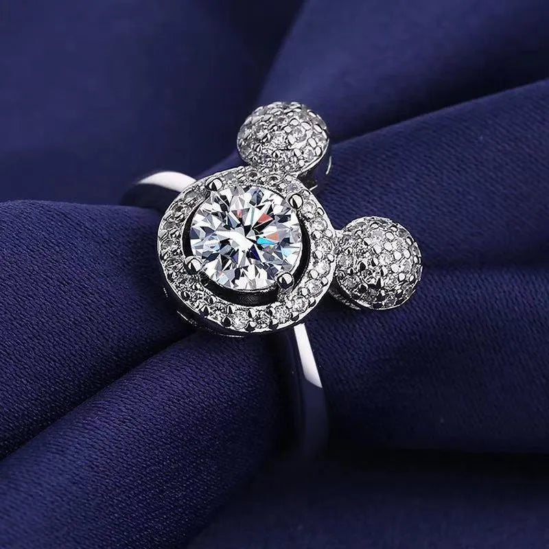 DZNY Mickey Mouse Pavé Crystal Silhouette Ring