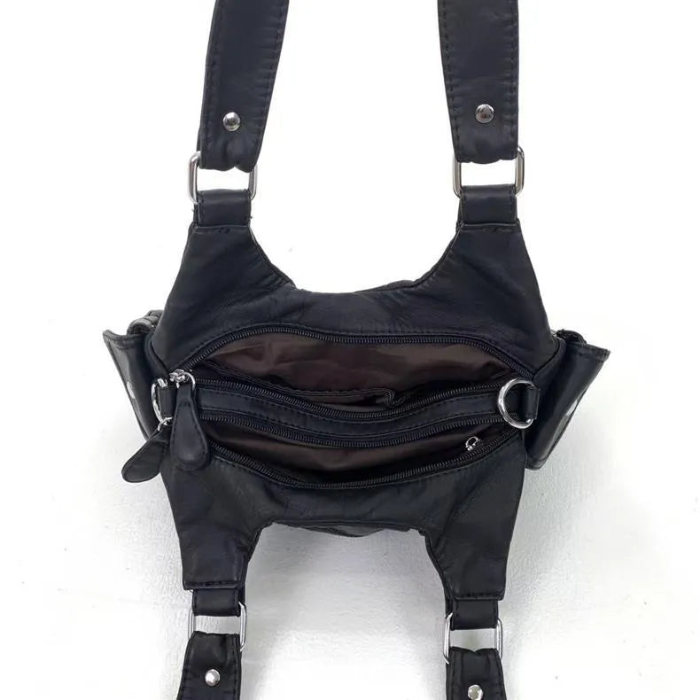 Vintage Y2K Washed Faux Leather Grunge Bag