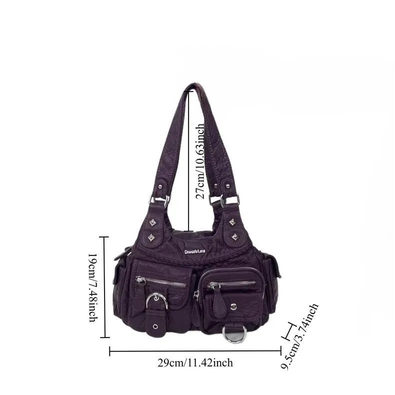 Vintage Y2K Washed Faux Leather Grunge Bag