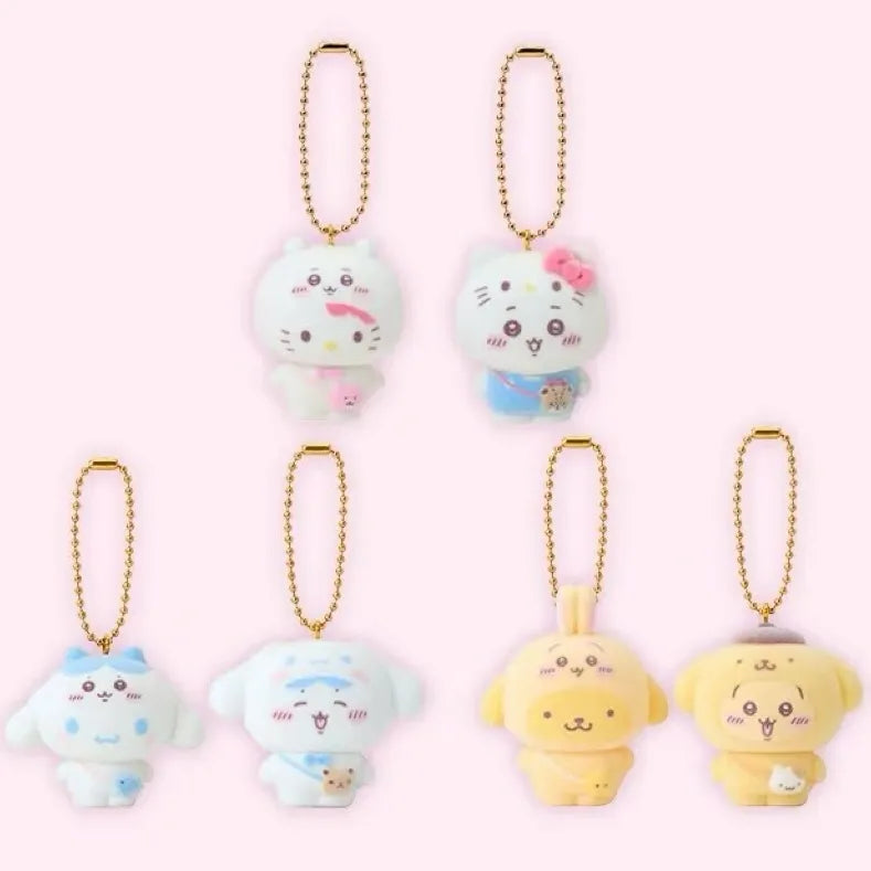 Chiikawa x Sanrio Crossover Plush Keychain Blind Box