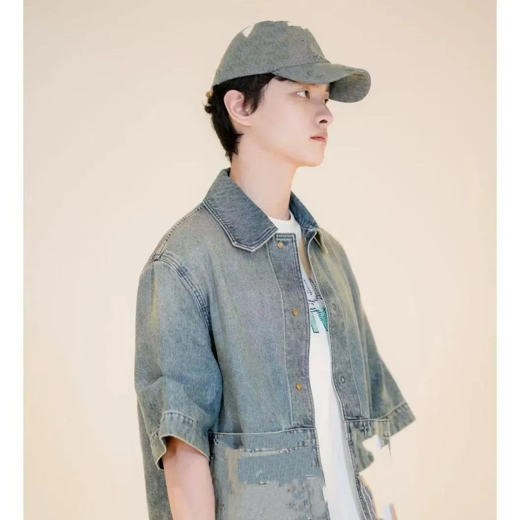 Monogram Luxe Washed Denim Heritage Baseball Cap