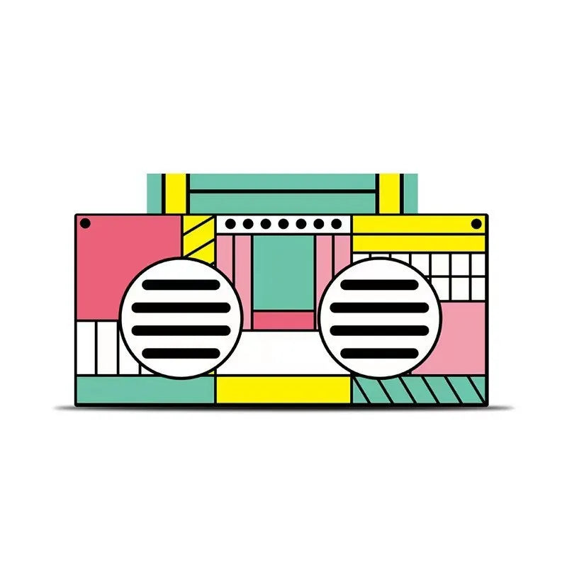 Retro Memphis Pop Art Boombox Bluetooth Speaker