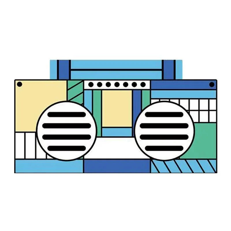 Retro Memphis Pop Art Boombox Bluetooth Speaker