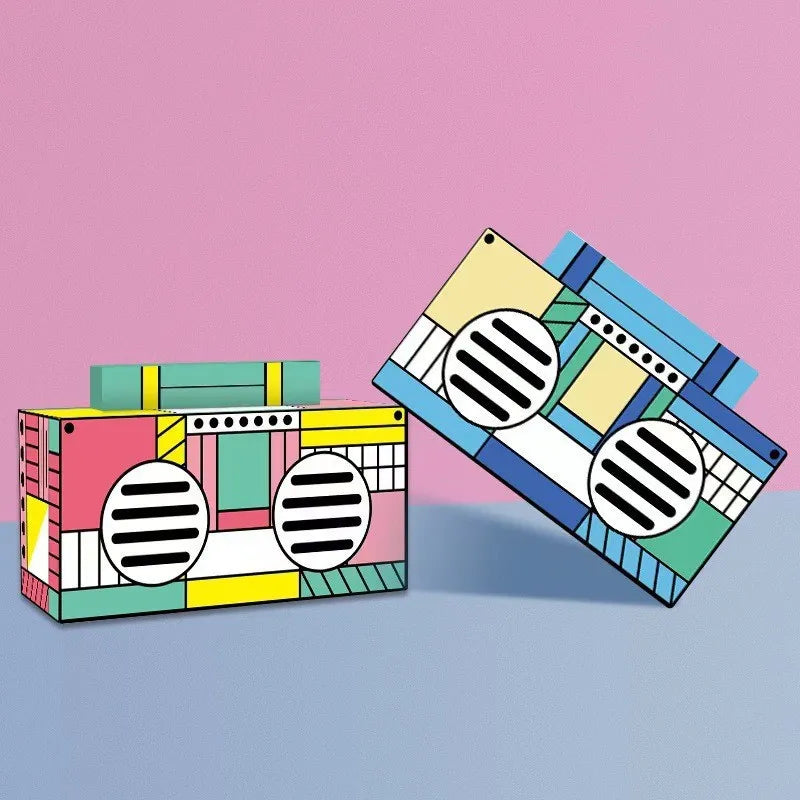 Retro Memphis Pop Art Boombox Bluetooth Speaker
