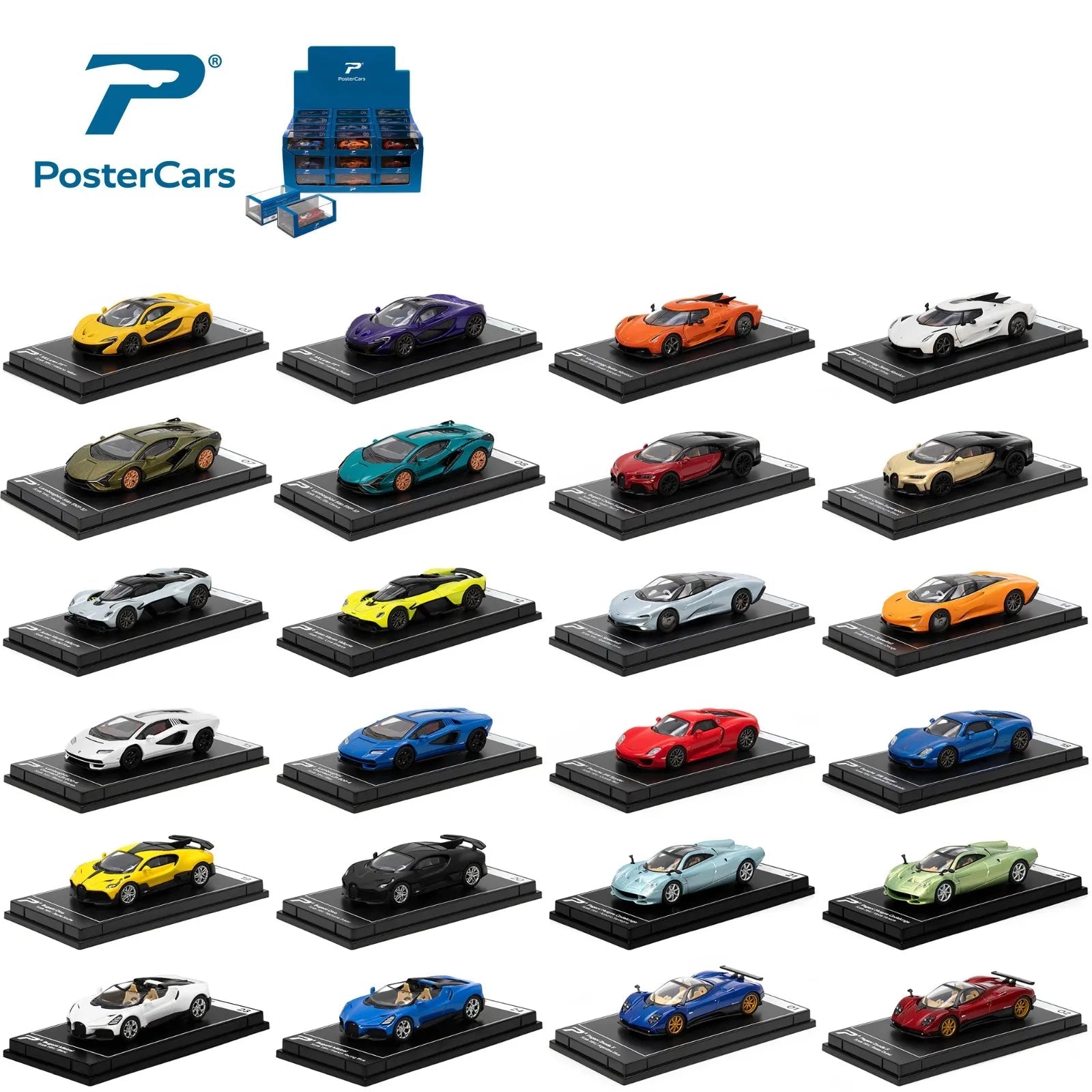 PosterCars 1/64 Scale Hypercar Collectible Diecast Models