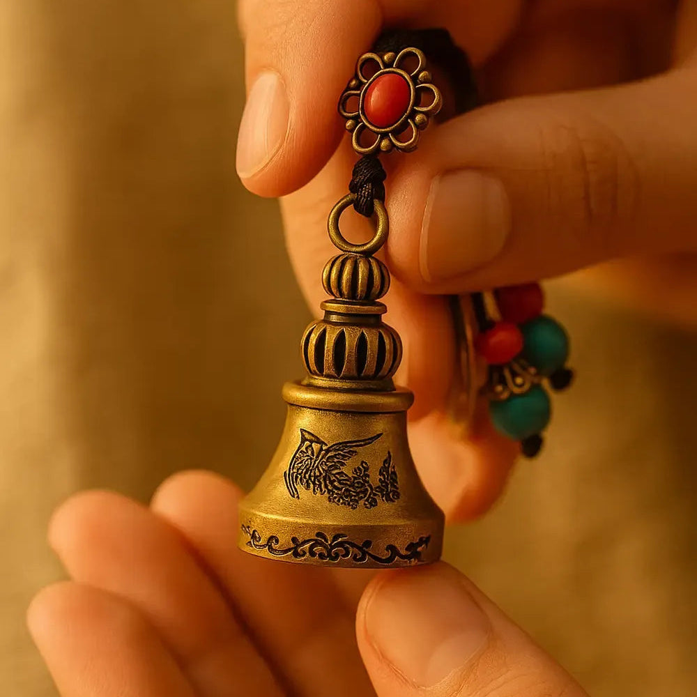 Boho Rider Beaded Chime Bell Keyring