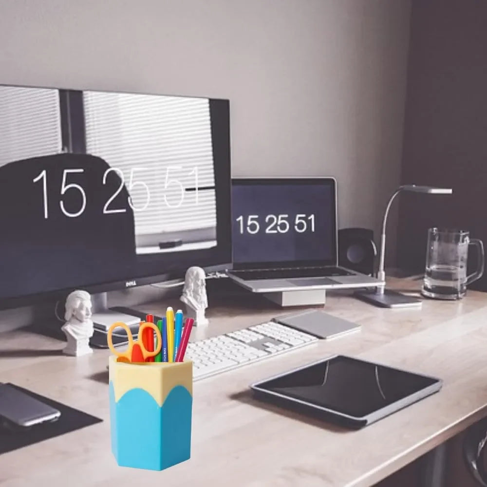 Hexagon Rising Desk Geometric Apex Hexagonal Desk Organiser