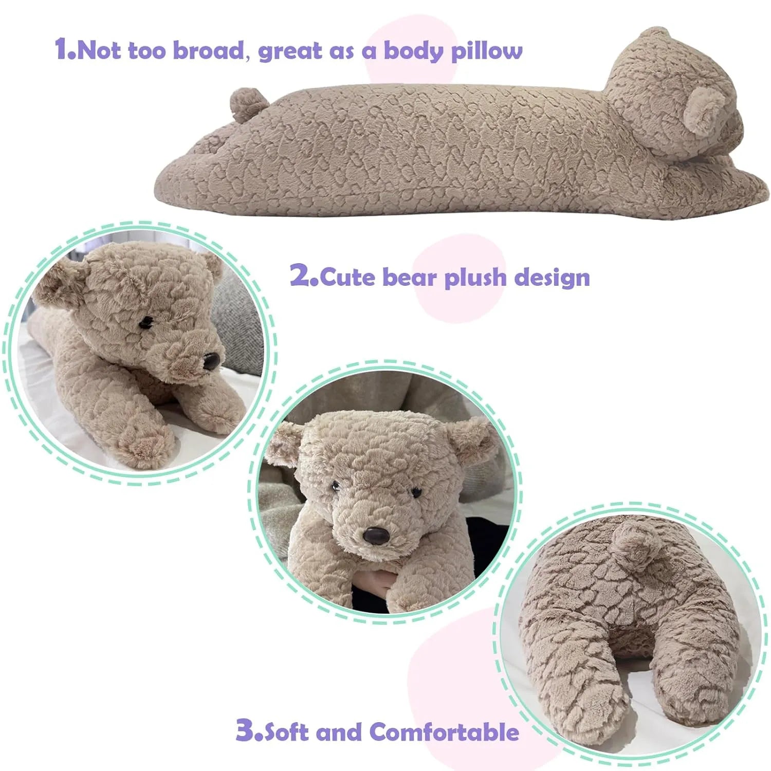 Dream Hug Bear Cuddly Plush Pillow