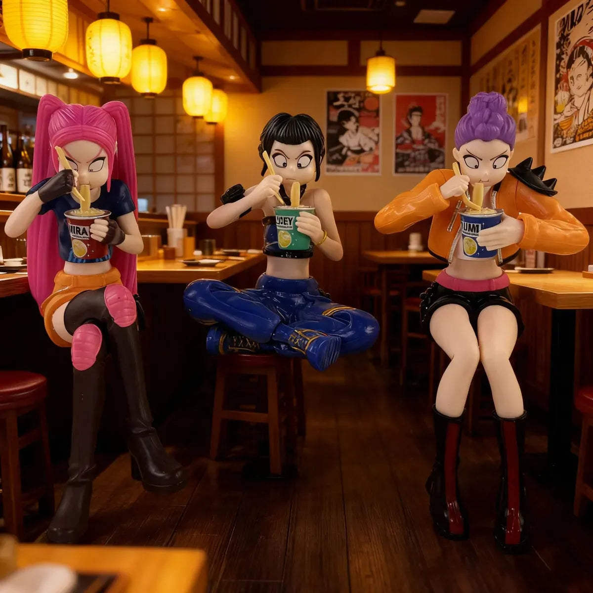K Pop Demon Hunters Noodle Break Figure (Set of 3)