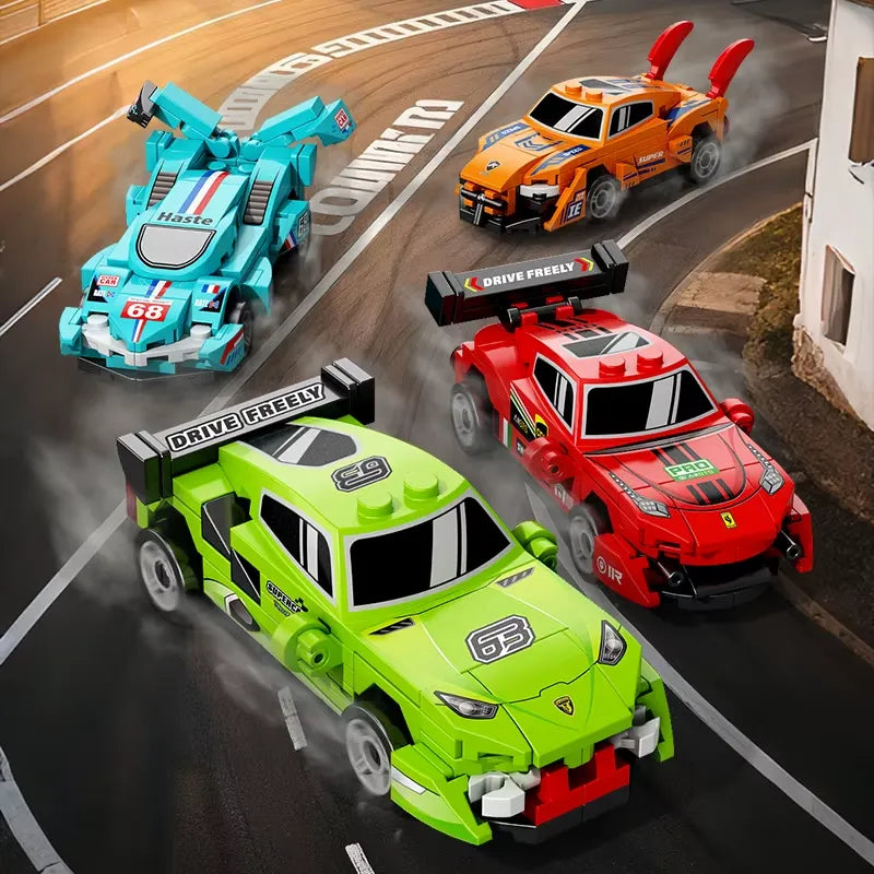 LB 9140 Sports Pull Back Car Building Blocks
