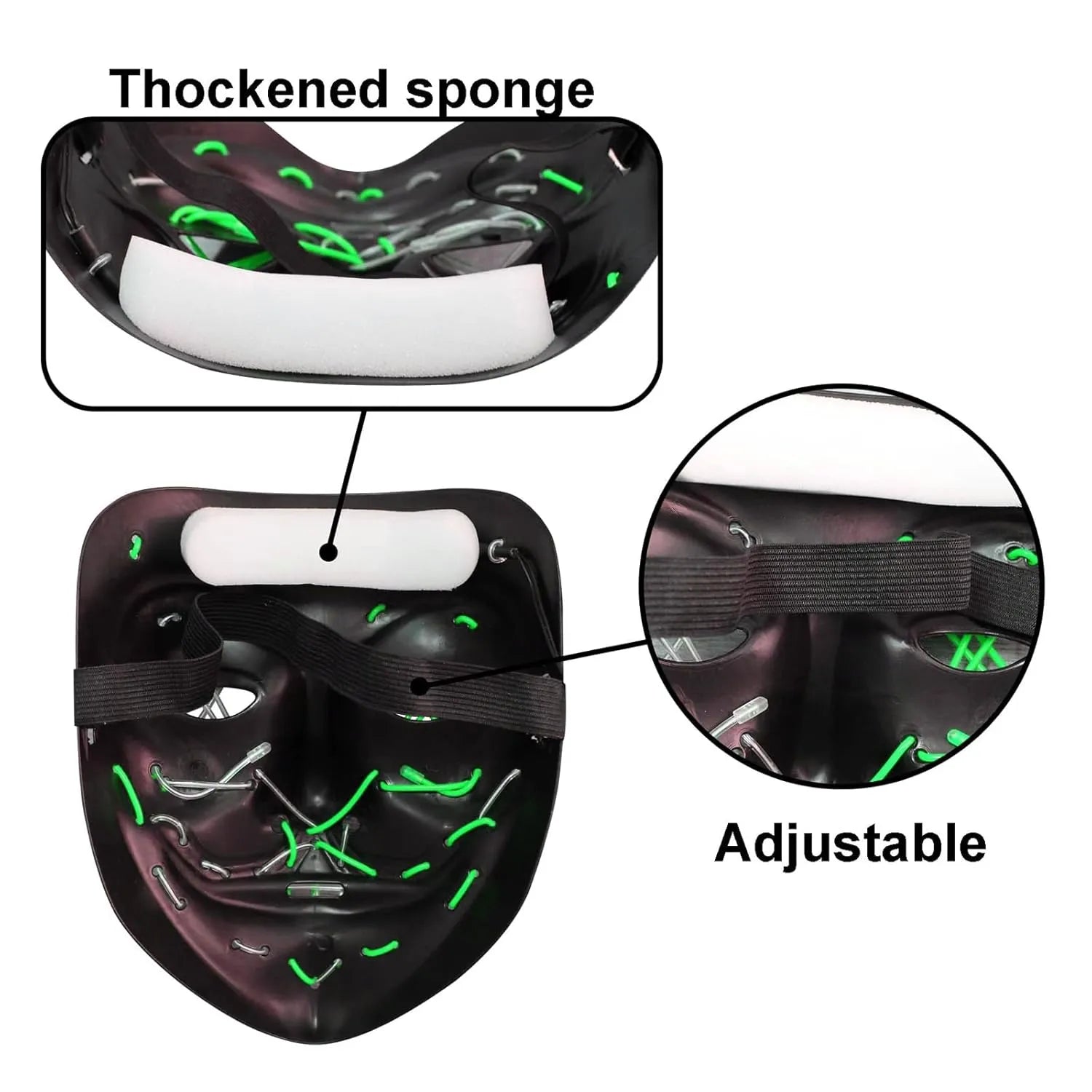 Neon Nightmare Illuminating Party Mask