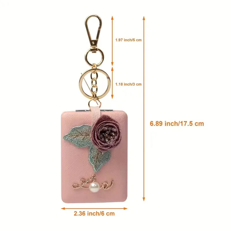 Decorated Folding Mirror Keychain