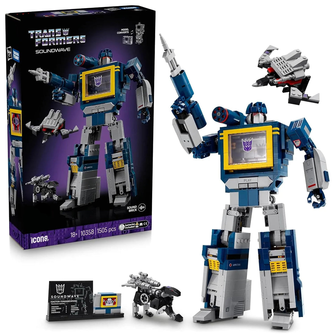 Transformers Soundwave 2 in 1 Building Blocks (1505 Pcs)